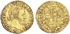 Napoli Filippo II di Spagna, 1554-1598. Primo periodo: re di Inghilterra, Francia, Napoli e principe di Spagna, 1554-1556. Scudo, AV 3,35 g. PHILIP R ANG FRAN NEAP P HI Testa nuda a d. ; dietro, IBR i