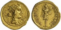 The Roman Republic The Civil Wars, 49 - 31 BC No.: 5 Schätzpreis - Estimate CHF 18000.- Q. Iunio M. Caepio Brutus and C. Cassius Longinus with M. Servilius. Aureus, mint moving with Cassius and Brutus