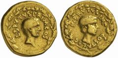 The Roman Republic The Civil Wars, 49 - 31 BC No.: 6 Schätzpreis - Estimate CHF 25000.- Q. Iunio M. Caepio Brutus with L. Costa. Aureus, mint moving with Brutus in late Summer - early Autumn 42 BC, 8.