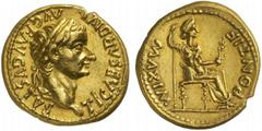 The Roman Empire Tiberius, 14 - 37 No.: 21 Schätzpreis - Estimate CHF 5000.- Aureus, Lugdunum 14-37, 7.73 g. TI CAESAR DIVI - AVG F AVGVSTVS Laureate head r. Rev. PONTIF - MAXIM Pax-Livia figure seate