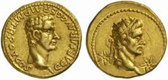 The Roman Empire Gaius called Caligula, 37 - 41 No.: 26 Schätzpreis - Estimate CHF 18000.- Aureus, Lugdunum circa 37-38, 7.76 g. C CAESAR AVG GERM P M TR POT COS Bare head of Gaius r. Rev. Radiate hea