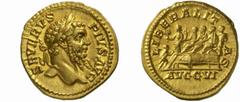 The Roman Empire Septimius Severus, 193 - 211 No.: 135 Schätzpreis - Estimate CHF 14000.- Aureus circa 209, 7.14 g. SEVERVS - PIVS AVG Laureate head r. Rev. LIBERALIT - AS Septimius Severus, Caracalla