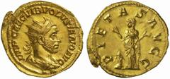 The Roman Empire Volusian, 251 - 253 No.: 188 Schätzpreis - Estimate CHF 15000.- Binio, 5.95 g. IMP CAES C VIB VOLVSIANO AVG Radiate, draped and cuirassed bust r. Rev. PIETAS AVGG Pietas standing l. w