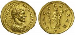 The Roman Empire Quintillus, July - September 270 No.: 207 Schätzpreis - Estimate CHF 40000.- Aureus, Mediolanum circa 270, 4.82 g. IMP C M AVR QVI - NTILLVS AVG Laureate, draped and cuirassed bust r.