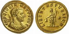 The Roman Empire Julian I of Pannonia, October - December 284 No.: 231 Schätzpreis - Estimate CHF 40000.- Aureus, Siscia circa 284, 4.85 g. IMP C IVLIA - NVS P F AVG Laureate, draped and cuirassed bus