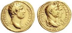 The Roman Empire Hadrian augustus, 117 – 138 Aureus 136-138, AV 7.12 g. HADRIANVS – AVGVSTVS Bare bust r., with drapery on l. shoulder. Rev. DIVIS – PARENTIBVS Jugate and draped busts r. of Trajan and
