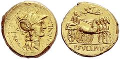 The Collection of Roman Republican Coins of a Student and his Mentor Part II L. Cornelius Sulla Imperator with L. Manlius Torquatus Proquaestor. Aureus, mint moving with Sulla 82, AV 10.45 g. [L·]MANL