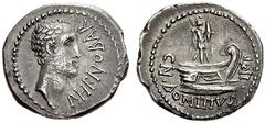 The Collection of Roman Republican Coins of a Student and his Mentor Part II Cn. Domitius Ahenobarbus. Denarius, mint moving with Ahenobarbus in 41, AR 3.86 g. AHENOBAR Male head r., slightly bearded.
