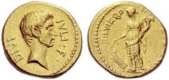 The Collection of Roman Republican Coins of a Student and his Mentor Part II Ti. Sempronius Graccus . Aureus 40 (?) or later, AV 8.08 g. DIVI - IVLI·F· Bearded head of Octavian r. Rev. [TI·SEMPRON·GRA