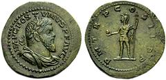 THE ROMAN EMPIRE POSTUMUS, July/August(?) 260–May/June 269. Sestertius, Cologne 261, Æ 18.89 g. Obv. IMP C POST-VMVS P F AVG His laureate, draped and cuirassed bust right; border of dots. Rev. P M TR 