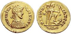 Migration of the German tribes The Suevi Pseudo-imperial coinage. In the name of Honorius, 393-423. Solidus, uncertain mint in northern Spain mid 5th century, AV 4.31 g. D N HONORI – VS P F AVG Pearl-