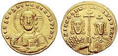 The Byzantine Empire The mint is Constantinopolis unless otherwise stated Nicephorus II Phocas, 15 August 963 – 10 December 969, with Basil II and Constantine VIII Histamenon 963-969, AV 4.40 g. +IhS 