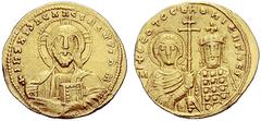 The Byzantine Empire The mint is Constantinopolis unless otherwise stated Nicephorus II Phocas, 15 August 963 – 10 December 969, with Basil II and Constantine VIII Histamenon 963-969, AV 4.41 g. +IHS 