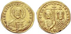 The Byzantine Empire The mint is Constantinopolis unless otherwise stated Nicephorus II Phocas, 15 August 963 – 10 December 969, with Basil II and Constantine VIII Histamenon 963-969, AV 4.32 g. +IHS 