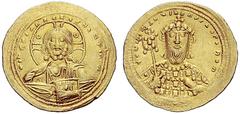 The Byzantine Empire The mint is Constantinopolis unless otherwise stated Constantine VIII, 15 December 1025 – 12 November 1028 Histamenon 1025-1028, AV 4.40 g. +IHS XIS REX REGNANTIhM Facing bust of 