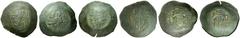 The Byzantine Empire The mint is Constantinopolis unless otherwise stated Manuel I, Comnenus 8 April 1143 – 24 September 1180 Lot of three coins. Aspron trachy, billon 4.08 g.; Aspron trachy, billon 4