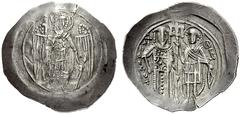 The Restored Byzantine Empire Michael VIII, Ducas-Angelus-Comnenus-Palaeologus as Despot and Emperor, 1258 - 1261 Aspron trachy, Magnesia 1261-1282, AR 2.25 g. St. Michael standing facing and holding 