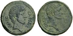 The Roman Republic C. Caesar Octavianus. Bronze, Italy 38, Æ 23.87 g. CAESAR – DIVI·F Bare head of Octavian r. Rev. DIVOS – IVLIVS Laureate head of Julius Caesar r. Babelon Julia 98. C 3. Sydenham 133