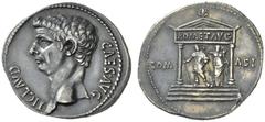 The Roman Empire Claudius, 41 – 54 Cistophoric tetradrachm, Epehsus (?) circa 41-54, AR 11.51 g. TI CLAVD – CAES·AVG Bare head l. Rev. COM – ASI Distyle temple within which Claudius stands facing, on 