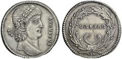 The Roman Empire Constantine I, 307 – 337 Medallion of four siliquae, Thessalonica 1st March 336, AR 13.42 g. AVGVSTVS Bust of Constantine r., wearing diadem formed of rosette and laurel. Rev. CAESAR 