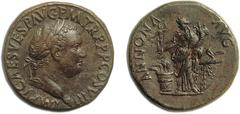 JDL Collection Part II: Roman Coins THE ROMAN EMPIRE. TITUS augustus, June 24, 79 –September 13, 81. Sestertius, Rome 80-81, Æ 26.25 g. Obv. IMP T CAES VESP AVG P M TR P P P COS VIII His laureate head