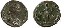 JDL Collection Part II: Roman Coins THE ROMAN EMPIRE. In the name of Faustina II, died at the beginning of summer(?) 176. Struck by Marcus Aurelius, March 7, 161 - March 17, 180. Sestertius, Rome 161–