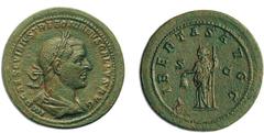 JDL Collection Part II: Roman Coins THE ROMAN EMPIRE. TREBONIANUS GALLUS, mid June 251–August( ?) 253. Sestertius, Rome, Æ 22.34 g. Obv. IMP CAES C VIBIVS TREBONIANVS GALLVS AVG His laureate, draped a