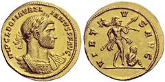 The Roman Empire Aurelian 270 – 275 Aureus, Siscia 271- 272, AV 4.70 g. IMP CL DOM AVREL – IANVS P F AVG Laureate and cuirassed bust r., with aegis on l. shoulder. Rev. VIRT–V–S AVG Mars, helmeted and