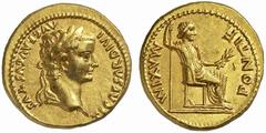 The Roman Empire Tiberius, 14 – 37 AD No.: 353 Schätzpreis - Estimate CHF 6500 d=20 mm Aureus, Lugdunum 14-37 AD, AV 7.91 g. TI CAESAR DIVI – AVG F AVGVSTVS Laureate head r. Rev. PONTIF – MAXIM Pax-Li