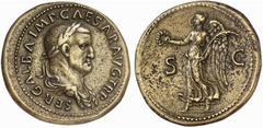 The Roman Empire Galba, July 68 – January 69 No.: 399 Schätzpreis - Estimate CHF 10000 d=36 mm Sestertius October 68, æ 27.23 g. SER GALBA IMP CAESAR AVG TR P Laurate and draped bust r. Rev. S – C Vic