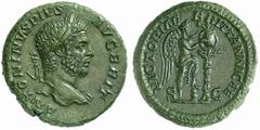 The Roman Empire Caracalla, 198 – 217 No.: 519 Schätzpreis - Estimate CHF 4000 d=26 mm As circa 202-210, æ 11.94 g. ANTONINVS PIVS – AVG BRIT Laureate head r. Rev. VICTORIAE BRI TANNICAE Victory stand