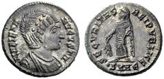 The Roman Empire Helena, mother of Constantine I Follis, Heraclea 325-326, Æ 3.46 g. FL HELENA AVGVSTA Diademed and draped bust r. Rev. SECVRITAS – REPVBLICAE Helena standing l., holding branch; in ex