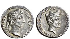 The Roman Empire Dynastic Issues of Augustus Cossus Cornelius Lentulus. Denarius 12 BC, AR 3.81 g. AVGVSTVS – COS XI Oak-wreathed head of Augustus r. Rev. M AGRIPPA – COS TER / COSSVS LENTVLVS Head of