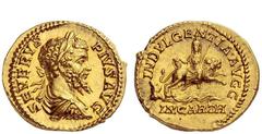 The Roman Empire Septimius Severus, 193 – 211 Aureus 202-210, AV 7.15 g. SEVERVS – PIVS AVG Laureate, draped and cuirassed bust r. Rev. INDVLGEN – TIA AVGG The Dea Caelestis riding r. on lion, holding