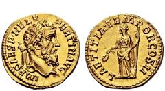 The Roman Empire Pertinax, 1 January – 28 March 193 Aureus 1 January-28 March 193, AV 6.90 g. IMP CAES P·HELV – PERTIN AVG Laureate head r. Rev. LAETITIA·TEMP – OR COS II Laetitia standing l., holding
