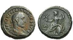 The Roman Empire Gordian II, 1st – 22nd April 238 Tetradrachm, Alexandria 238, billon 13.66 g. Laureate, draped and cuirassed bust r. Rev. Athena seated l. holding spear and Nike; at her side, shield.