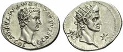 The Roman Empire Gaius, 37-41 No.: 319 Estimate: CHF 11000 d=19 mm Denarius, Lugdunum circa 37-38, AR 3.74 g. C CAESAR AVG GERM P M TR POT COS Bare head of Gaius r. Rev. Radiate head of Augustus r., b
