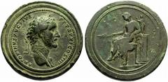 The Roman Empire Antoninus Pius, 138-161 No.: 402 Estimate: CHF 35000 d=47 mm Medallion in an ancient ring frame, circa 147-148, æ 68.76 g. ANTONINVS AVG PIVS – P P TR P XI COS IIII Laureate bust r. w