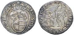 UNA PRESTIGIOSA COLLEZIONE DI MONETE DEI ROMANI PONTEFICI Alessandro VI (Rodrigo de Borja y Borja), 1492 – 1503 Doppio grosso, AR 6,52 g. ALEXANDER – VI PONT MAX Stemma sormontato da triregno e chiavi
