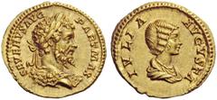 The George W. La Borde Collection of Roman Aurei Part I THE ROMAN EMPIRE Septimius Severus, 193 – 211 Aureus 201, AV 7.25 g. SEVERVS AVG – PART MAX Laureate bust r., lion’s skin over shoulders. Rev. I