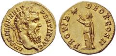 THE ROMAN EMPIRE Pertinax, January 1st – March 28th 193 Aureus 1st January-March 28th 193, AV 7.27 g. IMP CAES P HELV – PERTIN AVG Laureate head r. Rev. PROVID – DEOR COS II Providentia standing l., r