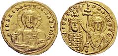 THE BYZANTINE EMPIRE John I Tzimisces, 11 December 969 – 11 January 976 Histamenon 969–976, AV 4.47 g. +IhS XIS ReX ReGNANTIhM Facing bust of Christ, with decorated nimbus, wearing pallium and colobiu