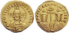 THE BYZANTINE EMPIRE Basil II Bulgaroctonos, 11 January 976 – 15 December 1025, with Constantine VIII, co-emperor throughout the reign Histamenon circa 989-1001 (?), AV 4.35 g. +IhS XIS ReX ReGNANTIhm