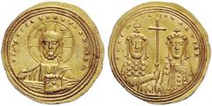 THE BYZANTINE EMPIRE Basil II Bulgaroctonos, 11 January 976 – 15 December 1025, with Constantine VIII, co-emperor throughout the reign Histamenon 1005-1025, AV 4.41 g. +IHS XIS REX REGNANTIhM Nimbate 