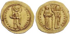 THE BYZANTINE EMPIRE Theodora, 11 January 1055 – 31 August 1056 Histamenon 1055-1056, AV 4.46 g. +IhS XII DEX REGNANTIhm Christ, nimbate,standing facing on footstool, wearing pallium and colobium and 