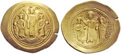 THE BYZANTINE EMPIRE Romanus IV Diogenes, 1 January 1068 – September 1071 and associate ruler Histamenon circa 1068-1071, AV 4.39 g. KwN – MX – AND Three figures standing on separate cushions; Michel 