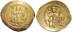 THE BYZANTINE EMPIRE Nicephorus III Botaniates, 3 April 1078-1 April 1081 Histamenon 1078-1081, EL 4.42 g. Christ seated facing on backless throne, nimbate, raising r. hand in benediction and holding 