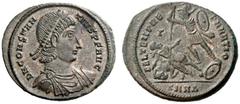 THE ROMAN EMPIRE Constantius II as augustus, 337 – 361 Æ1, Heraclea 351-355, Æ 9.19 g. Diademed, draped and cuirassed bust r. Rev. Helmeted soldier l., holding shield and spearing falling horseman. C 