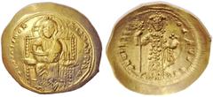 THE BYZANTINE EMPIRE Constantine X Ducas, 1059-1067 Histamenon nomisma circa 1059-1067, AV 4.35 g. Christ, nimbate, enthroned facing. Rev. Emperor standing facing, wearing crown and loros, holding lab