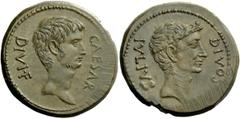 The Roman Republic Imperatorial Issues C. Caesar Octavianus. Bronze, Italy 38, Æ 18.49 g. CAESAR – DIVI·F Bare head of Octavian r. Rev. DIVOS – IVLIVS Laureate head of Julius Caesar r. Babelon Julia 9